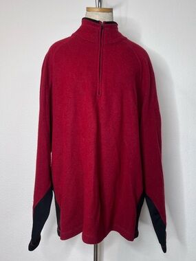 Timberland Red Half-Zip Sweater with Black Accents